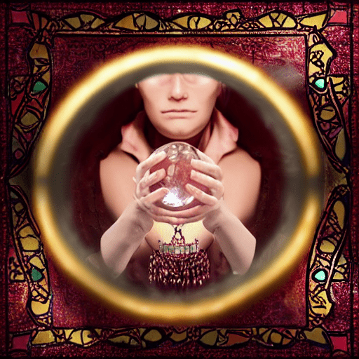 A fortune teller with a crystal ball