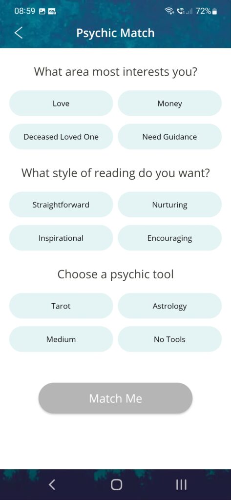 California Psychics Mobile App Screenshot